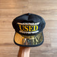 Vintage 90s Used Metal Plate Snap Back Hat