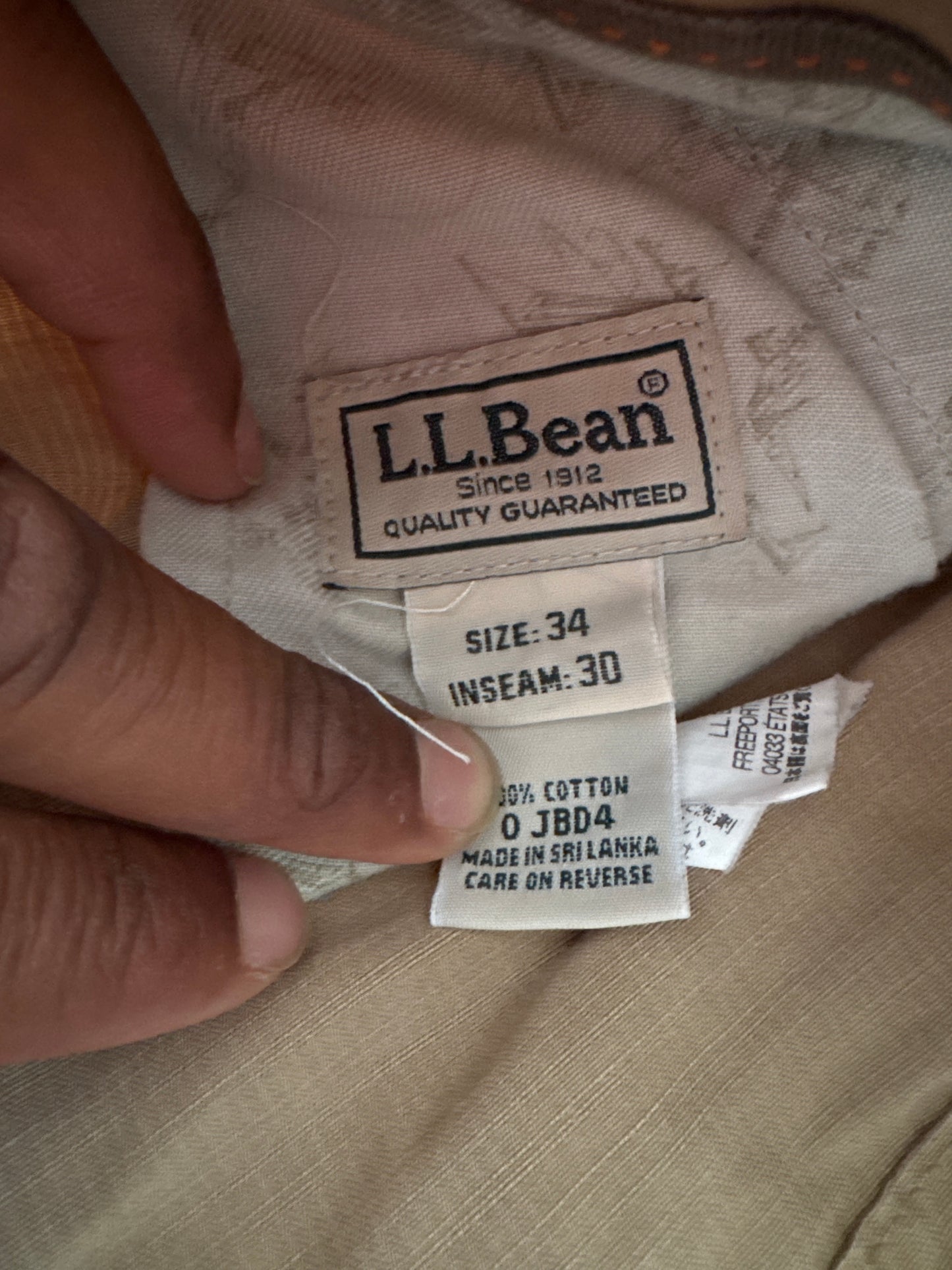 Vintage L.L. Bean Light Tan Utility Cargo Pants