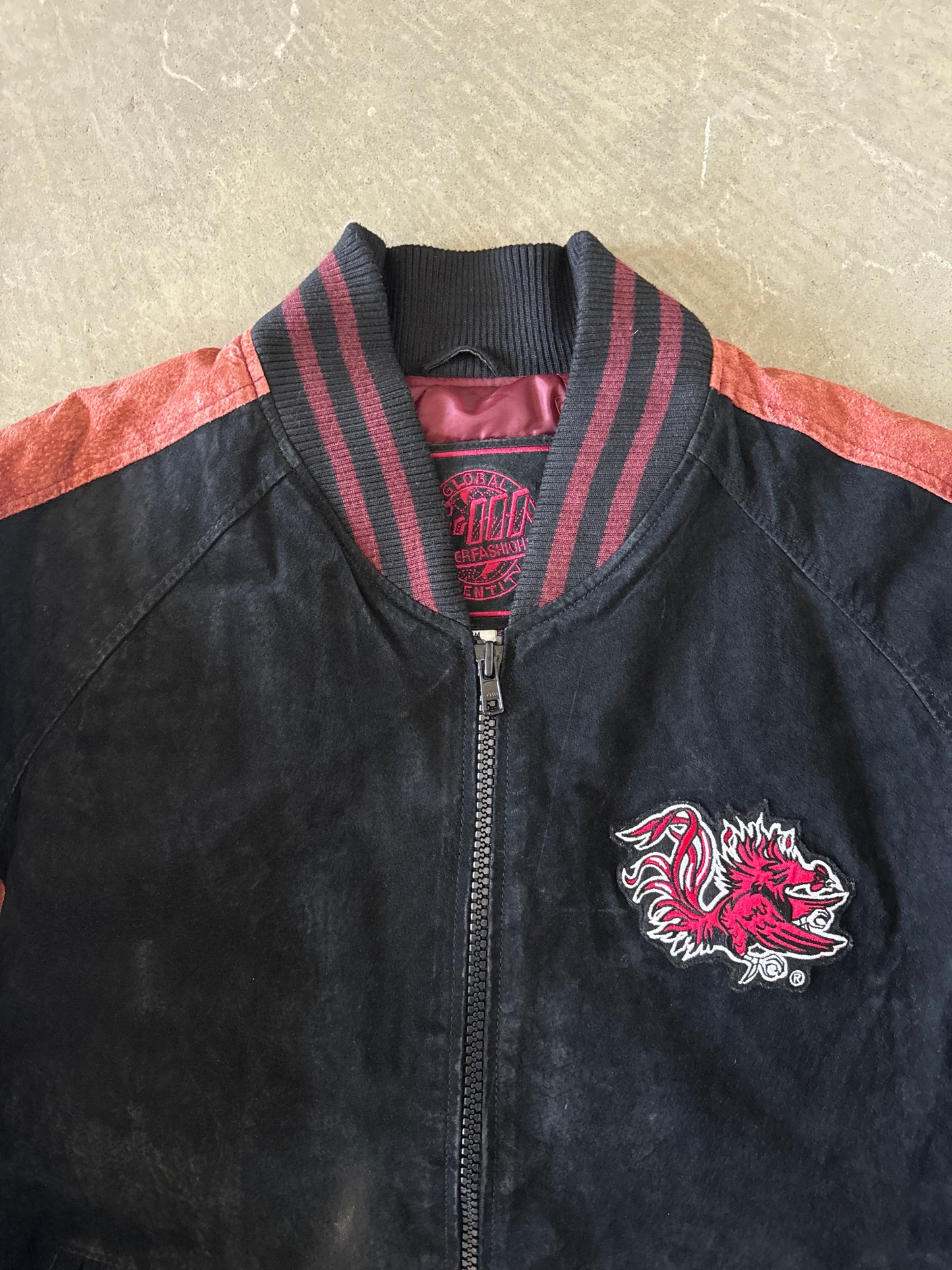 Vintage 90s University Of South Carolina Gamecocks Suede Leather Varsity Jacket