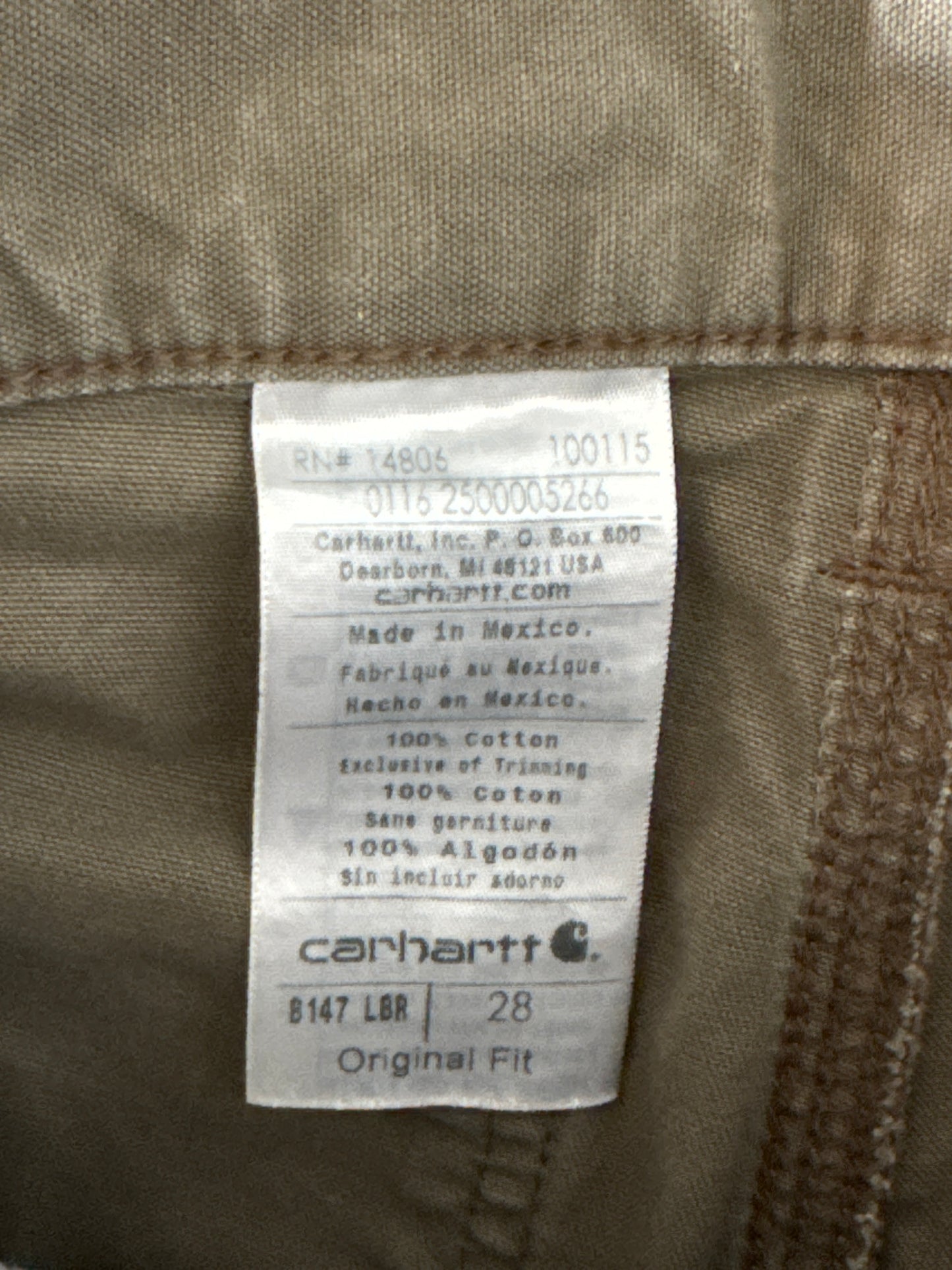 Vintage Carhartt Dark Tan Original Fit Shorts