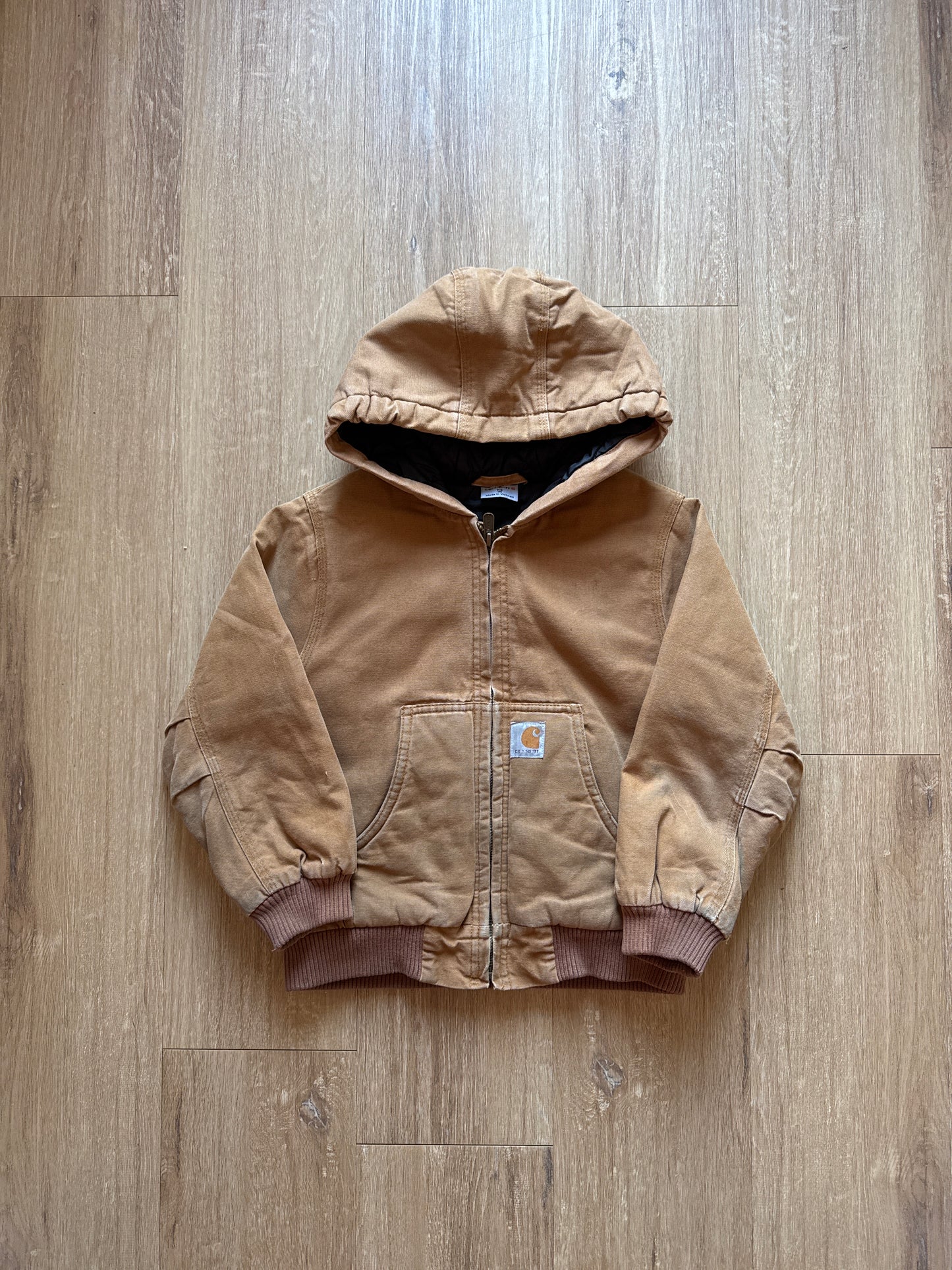 Vintage Youth Carhartt Tan Hooded Work Jacket