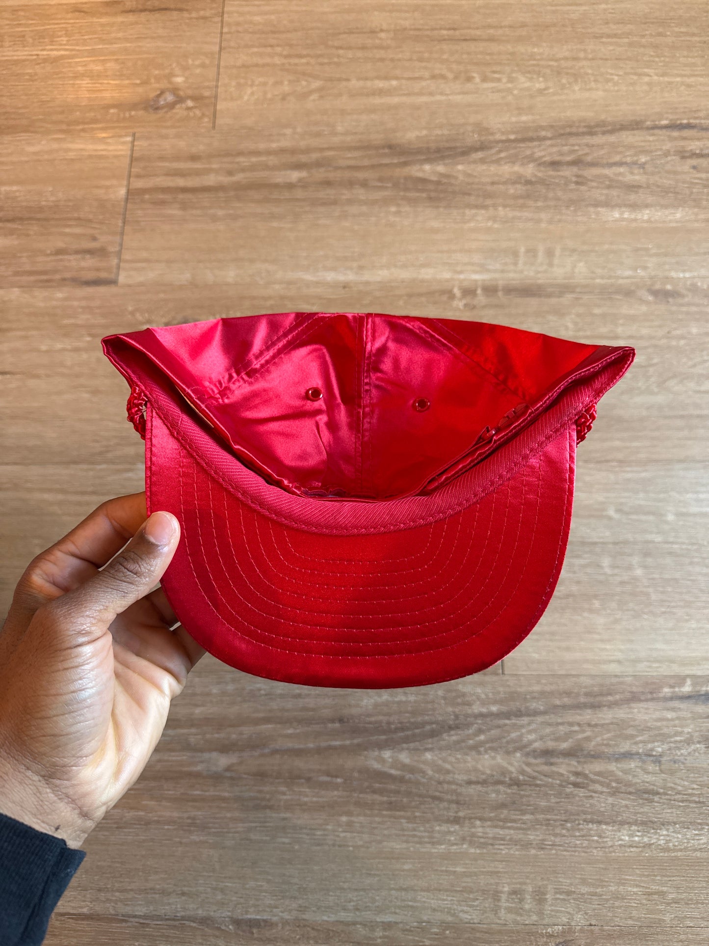 Vintage 80s Troop Red Satin LL Cool J Hip Hop Snapback Hat