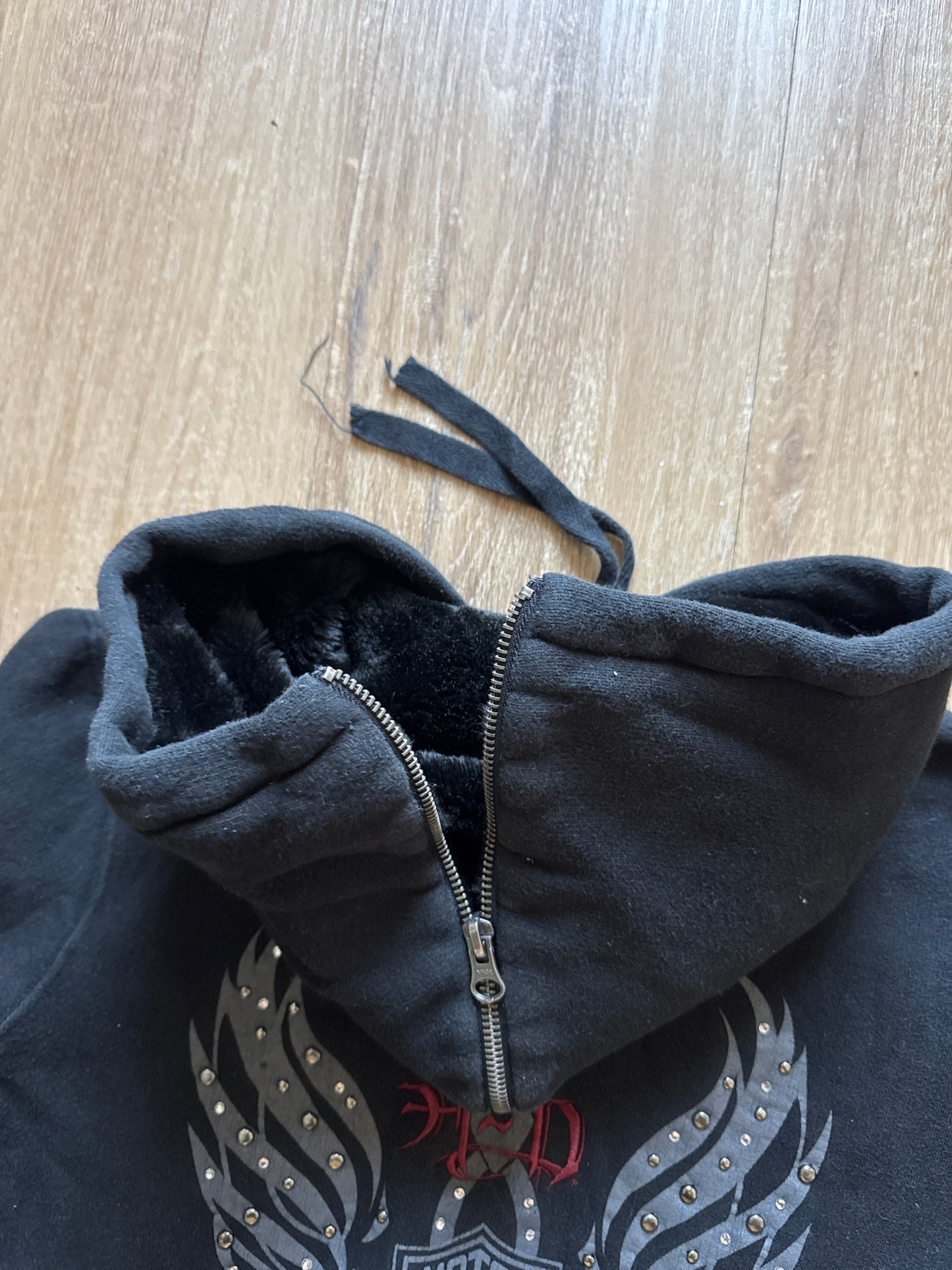 Vintage Y2K Women’s Harley Davidson Hooded Zip Up Jacket