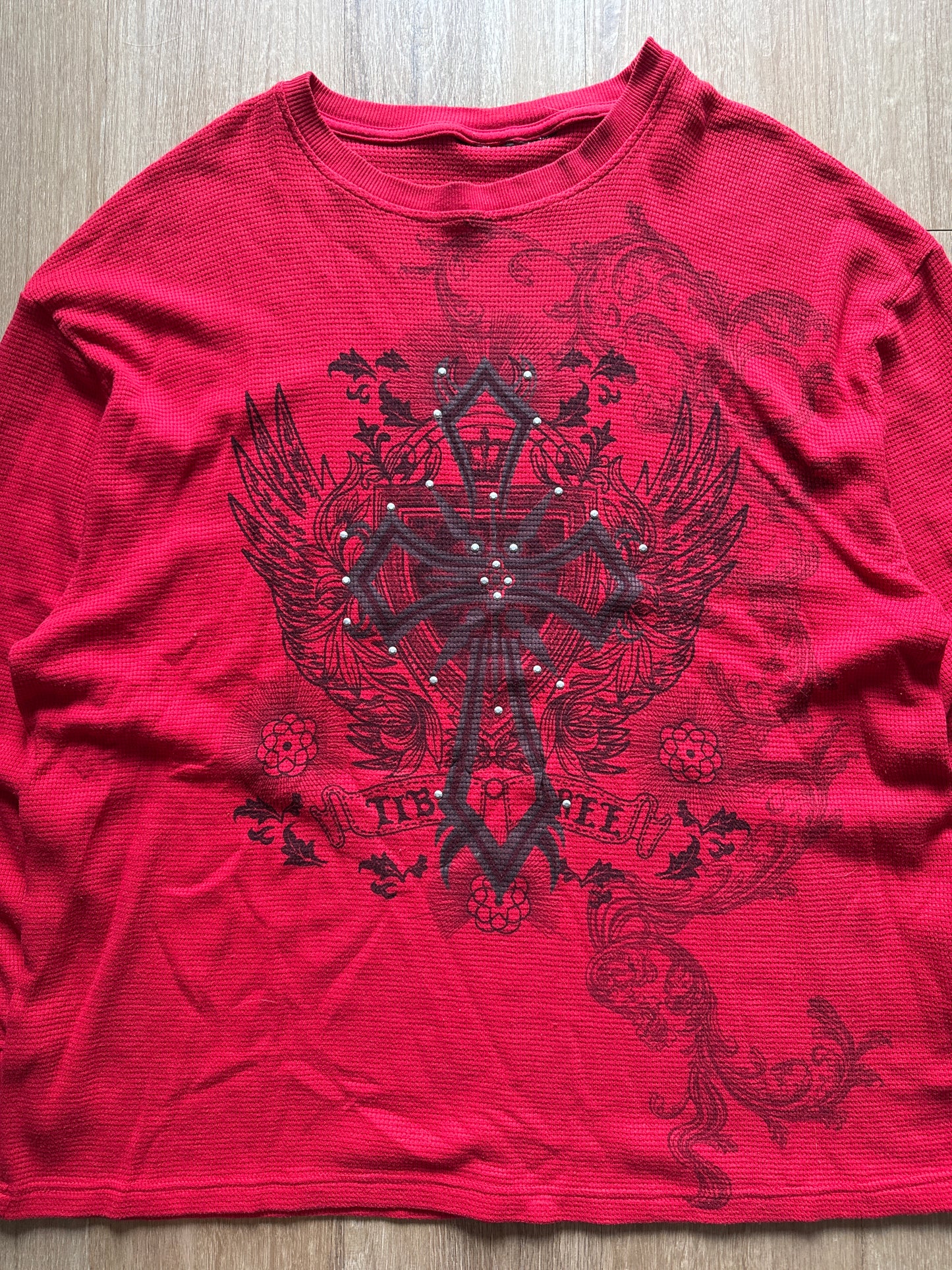 Vintage Y2K Old Skool Elite Cross Grunge Cyber Thermal Long Sleeve