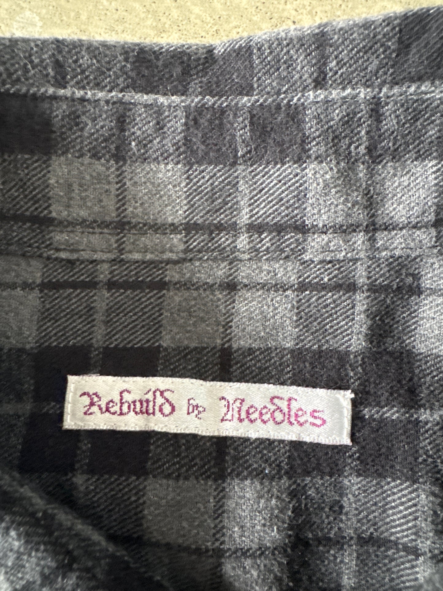 Needles Rebuild By Needles 7 Cut Reworked Flannel Button Up Shirt