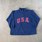 Vintage 90s USA Quarter Zip Pullover Sweatshirt