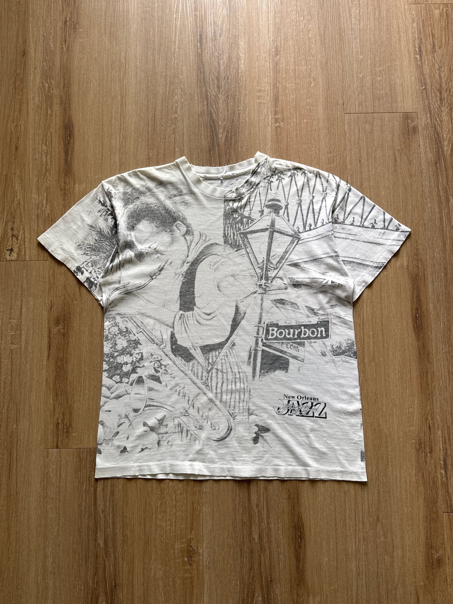 Vintage 90s Miles Davis New Orleans Jazz AOP Tee