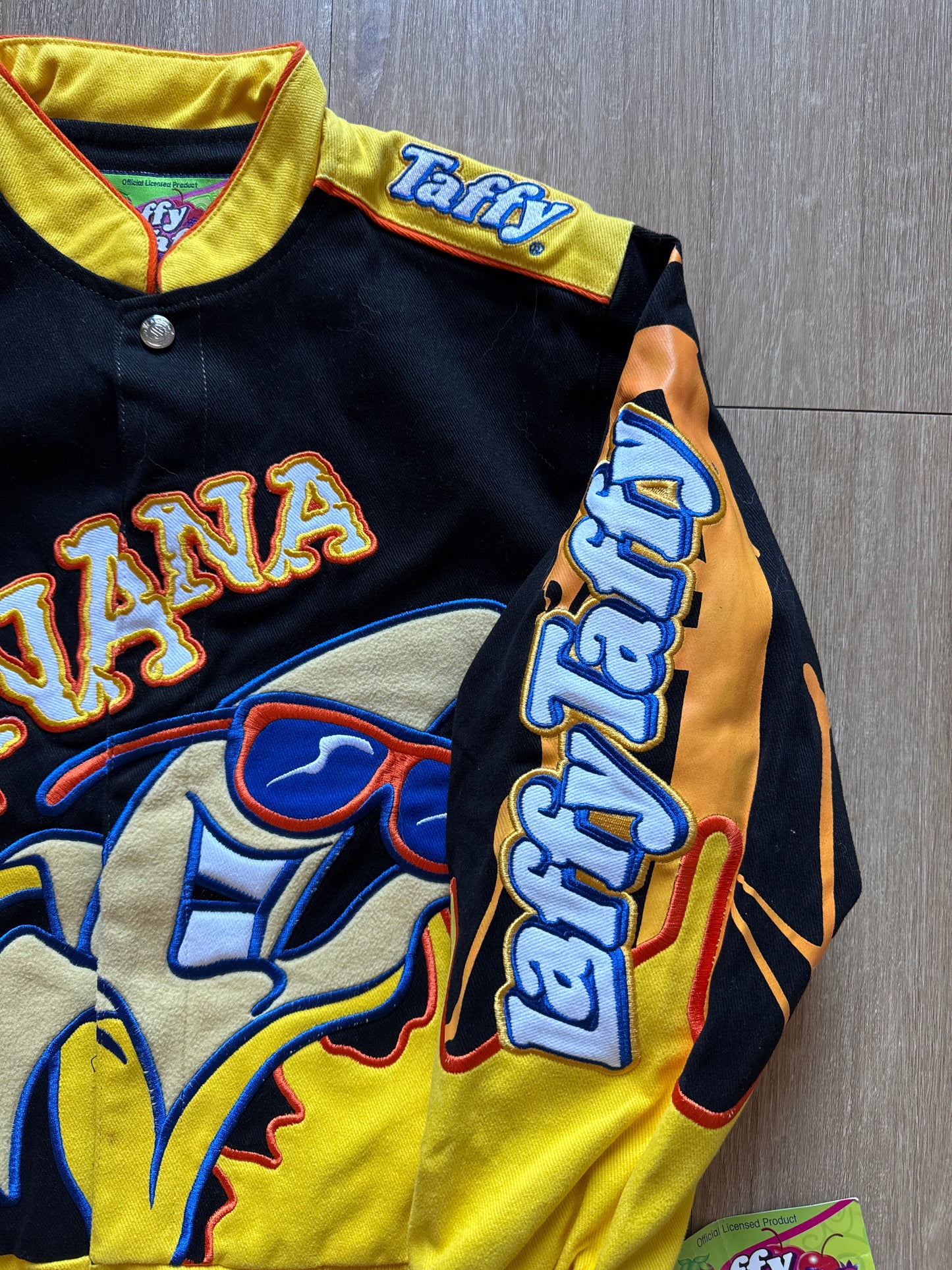 Vintage Youth Jeff Hamilton Design Wonka Banana Laffy Taffy Varsity Jacket