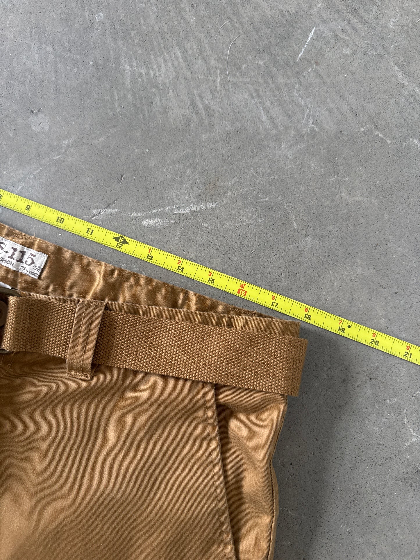 Y2K GS-115 Dark Tan Baggy Cargo Shorts