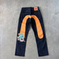 Evisu Embroidered Orange Bull Selvedge Japanese Denim Jeans