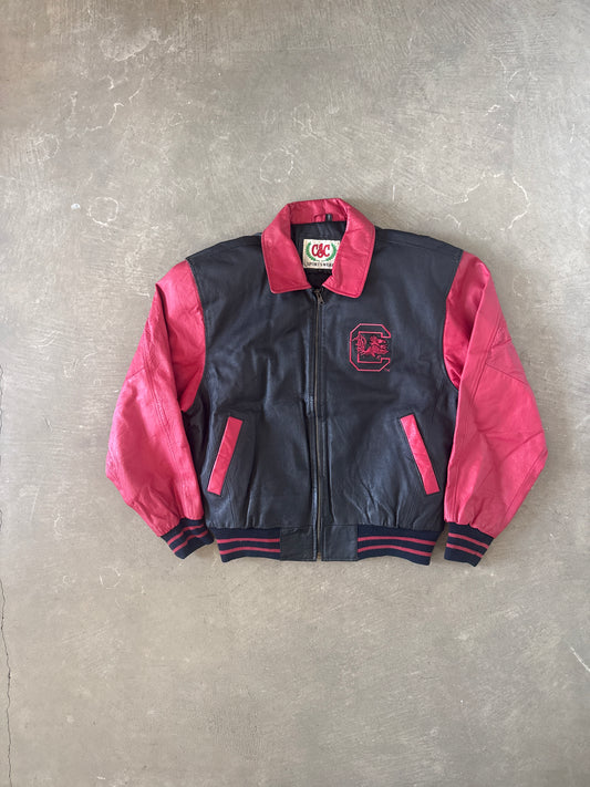 Vintage 90s CSC Sportswear University Of South Carolina Gamecocks Leather Varsity Jacket