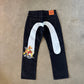 Evisu Embroidered White Bull Selvedge Japanese Denim Jeans