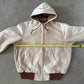 Vintage 90s Carhartt Sun Faded Light Tan Hooded Work Jacket