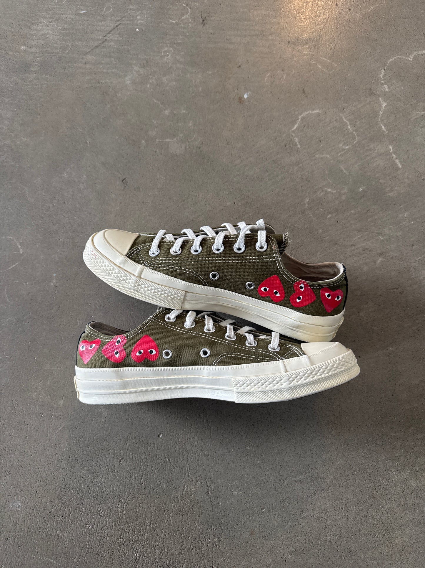 Converse Comme Des Garçon CDG Chuck Taylor All Star 70 Ox Multi Heart Green