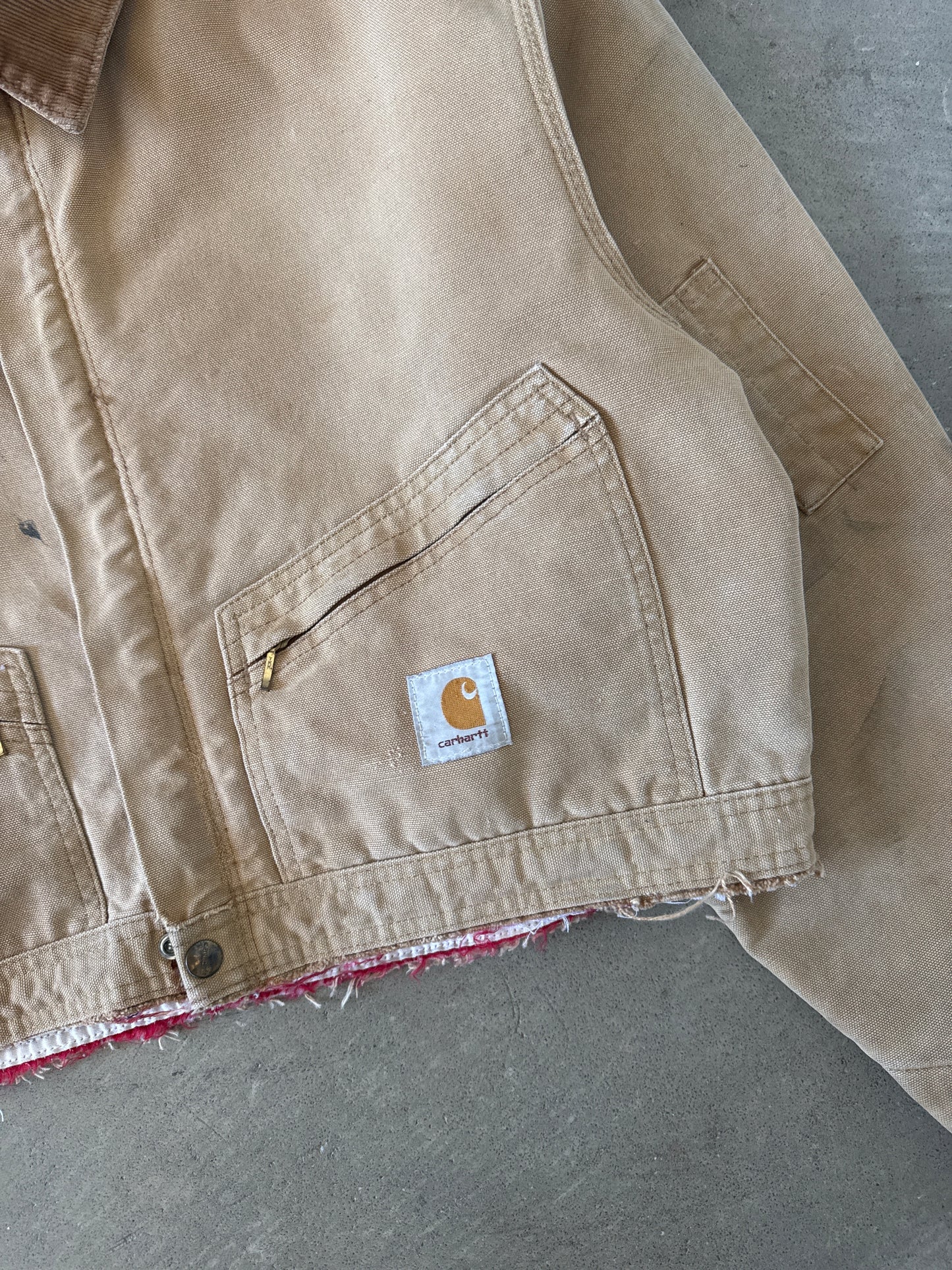 Carhartt Women’s Cropped Distressed Tan Jacket