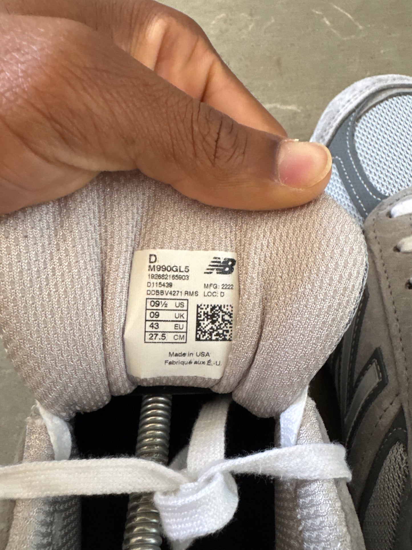 New Balance 990v5 Grey