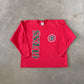 Vintage 1989 Guess USA Goes First Class Cropped Sweatshirt