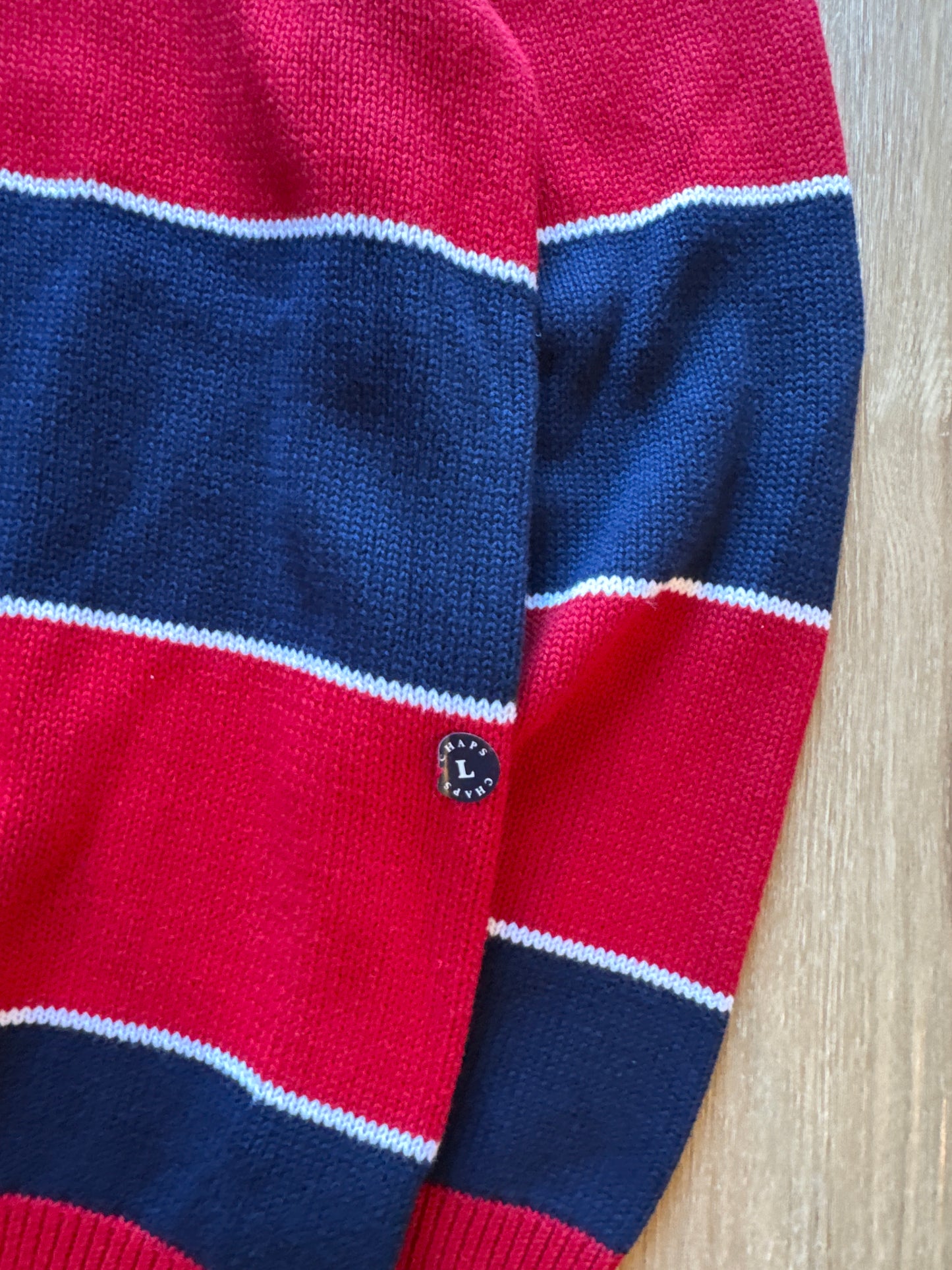 Chaps Classic-Fit Crewneck Red Stripe Sweater
