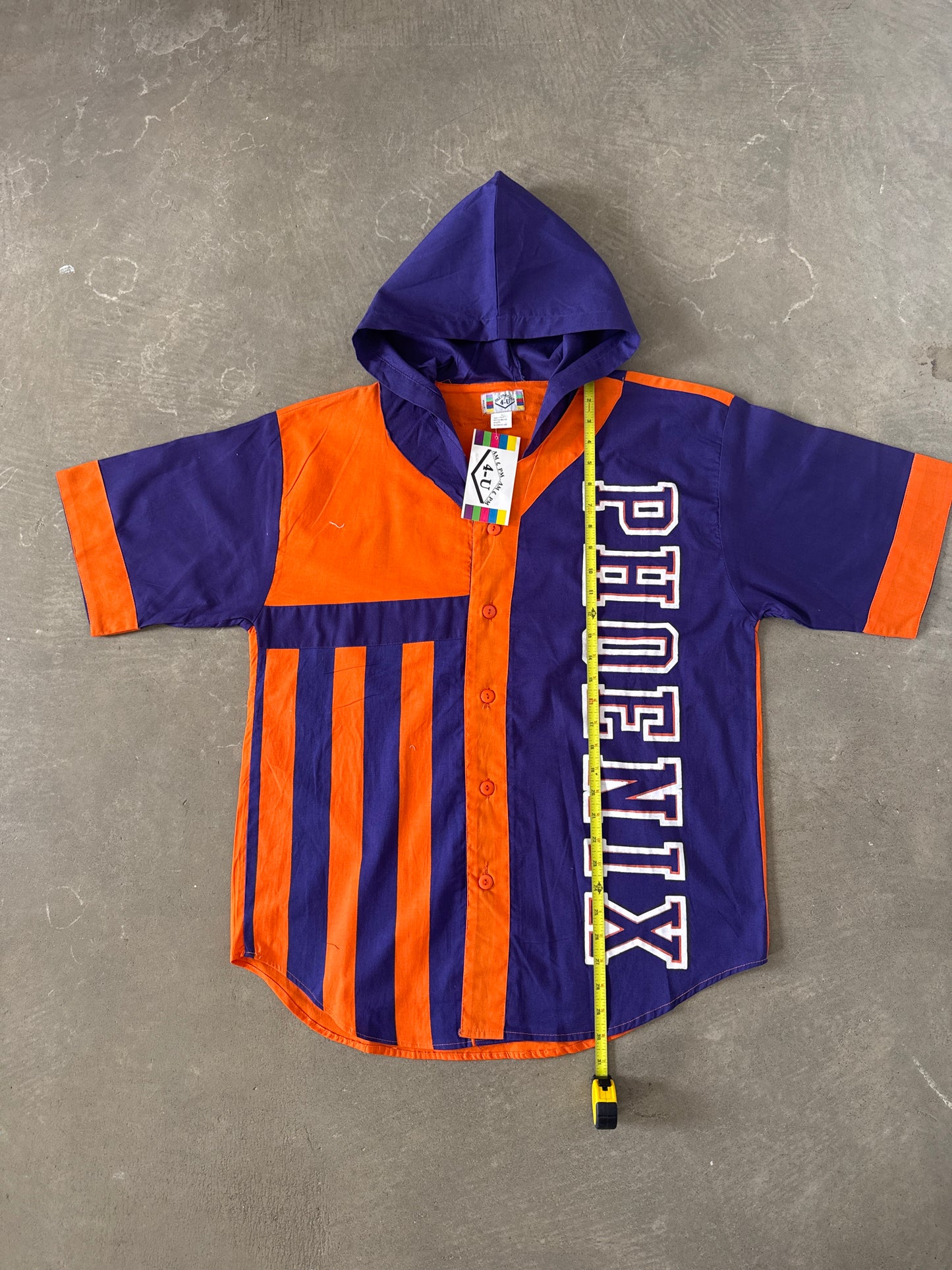 Vintage 90s Phoenix Suns Striped Hooded Tee Shorts Set