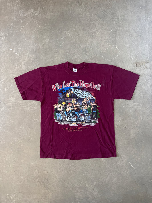 2006 Who Let The Hogs Out Cherokee Survivors Tee