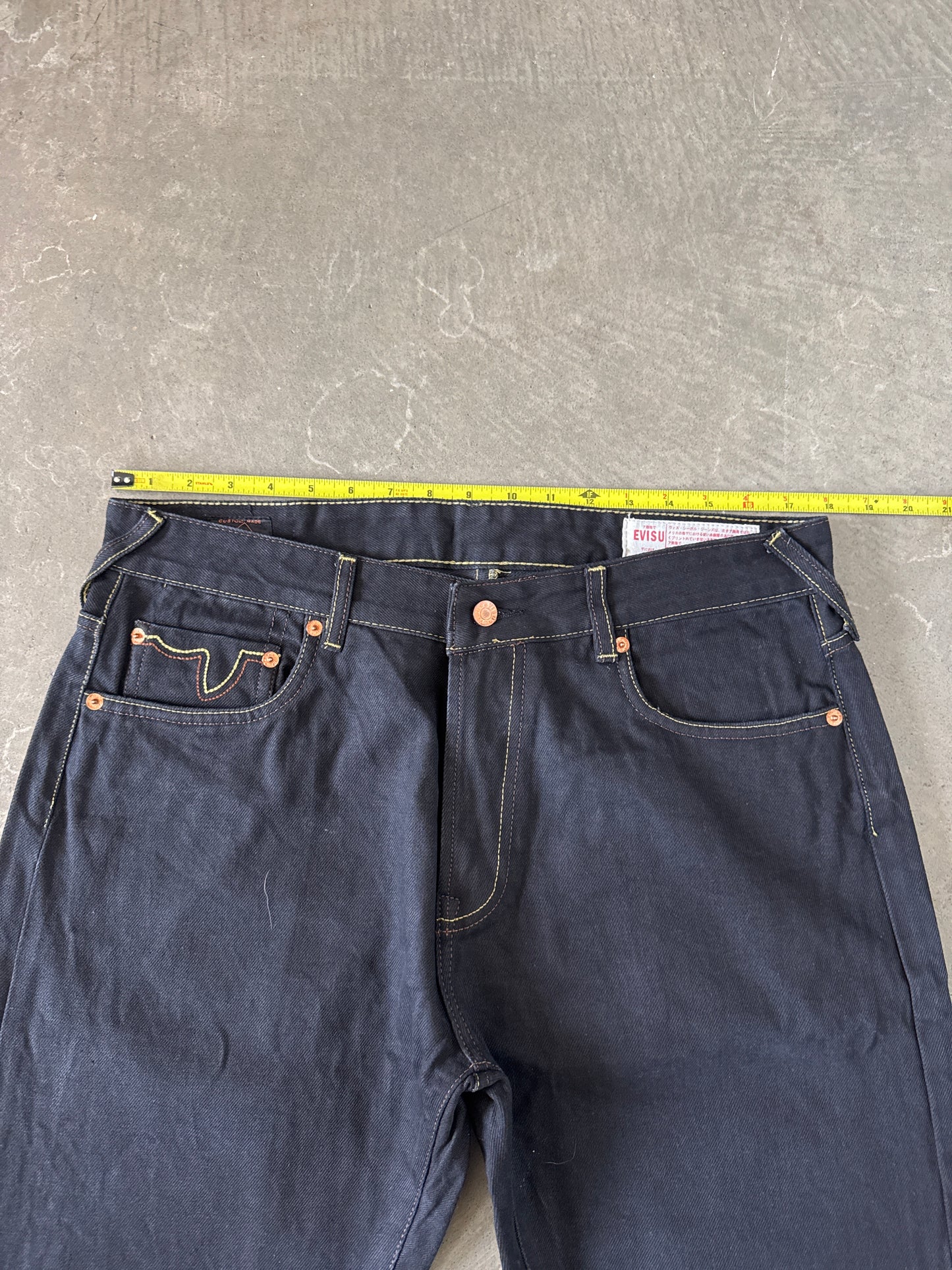 Evisu Embroidered Pink Bull Selvedge Japanese Denim Jeans