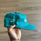 Vintage 90s Nike Logo Teal Elastic Fitted Hat