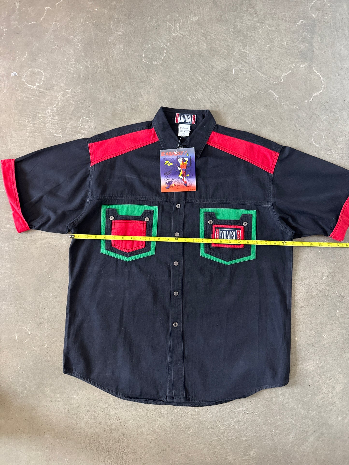 Vintage 90s Exhaust Malcolm X Embroidered Button Up Shirt