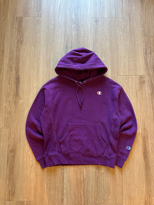 Champion Youth Purple Reverse Weave Logo Hoodie