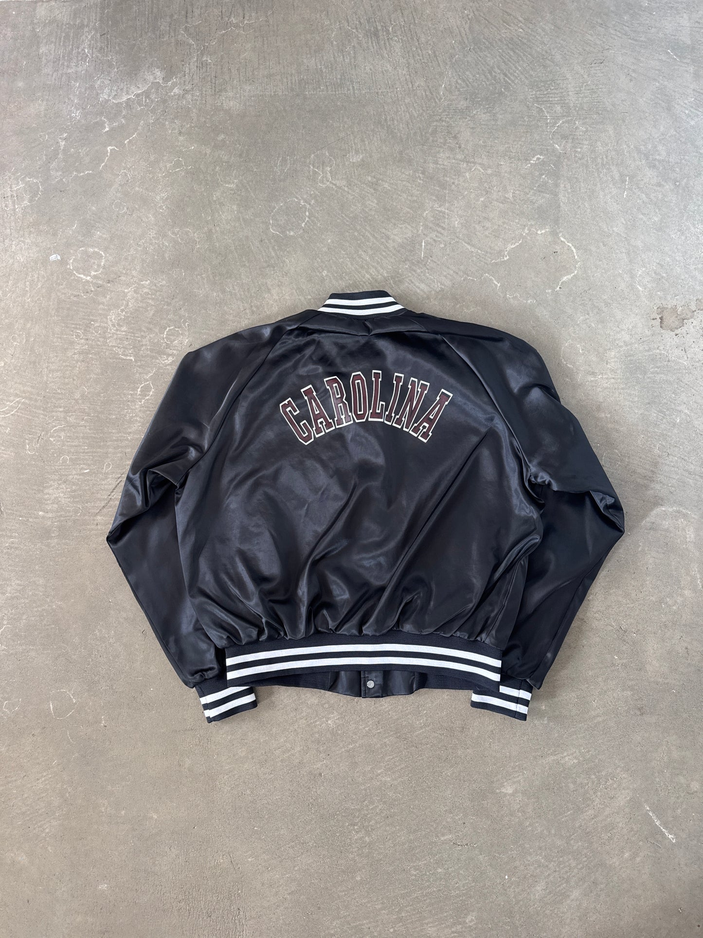 Vintage 80s Chalk Line University Of South Carolina Gamecocks Satin Button Up Jacket