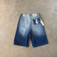 Y2K Indigo 30 Baggy Faded Denim Shorts