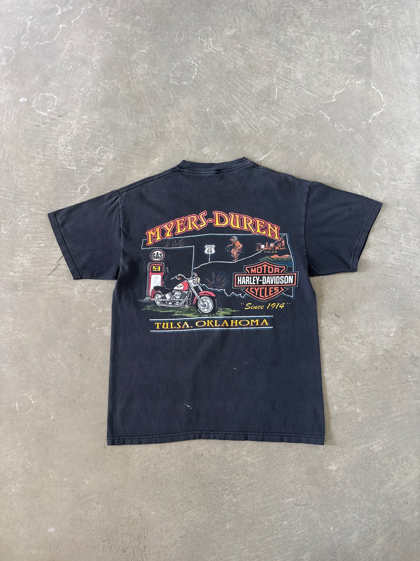 Vintage Harley Davidson Myers Duren Tulsa Oklahoma Tee