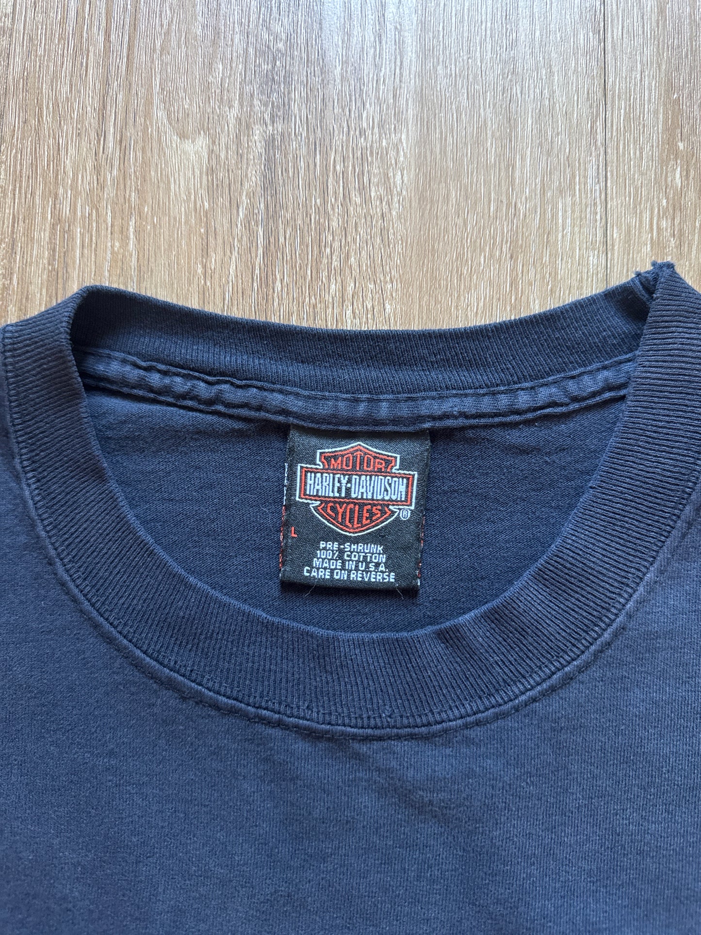 Vintage Harley Davidson Flame Sleeve Springfield Massachusetts Long Sleeve