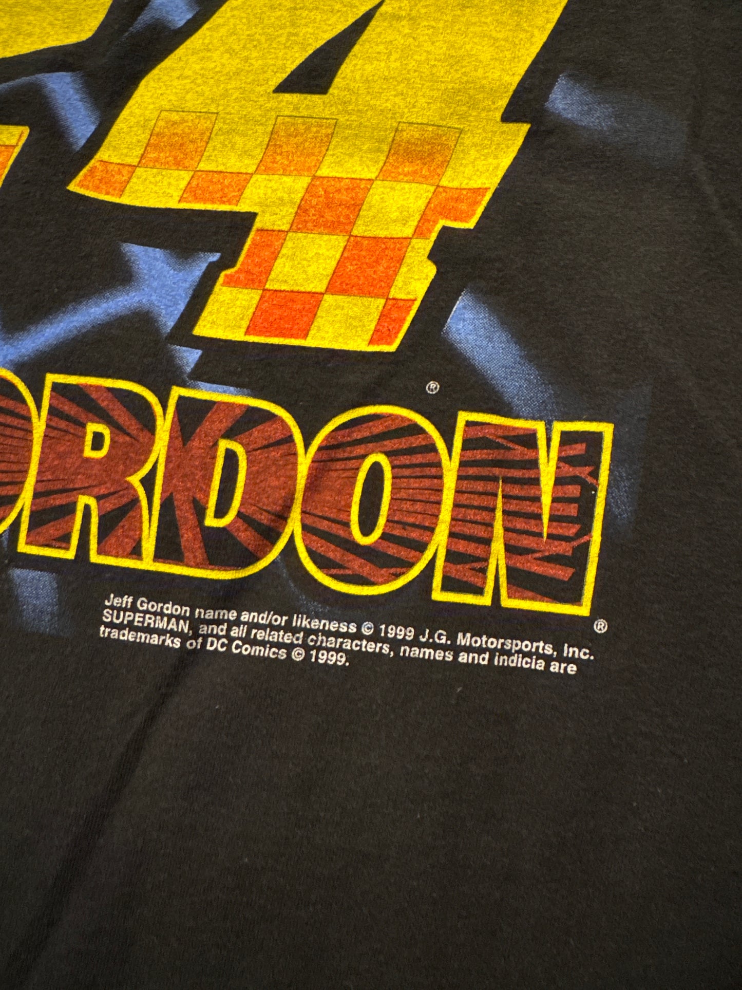 Vintage 1999 Nascar Jeff Gordon Superman A Galaxy Saved Tee