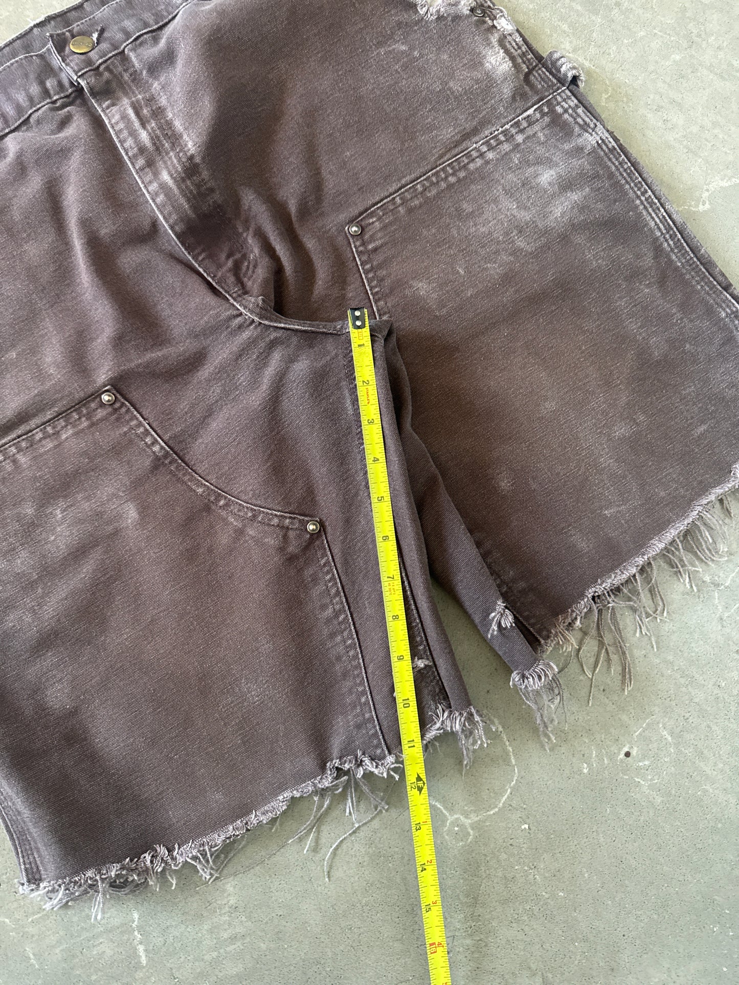 Vintage Carhartt Distressed Faded Brown Double Knee Cut Off Shorts