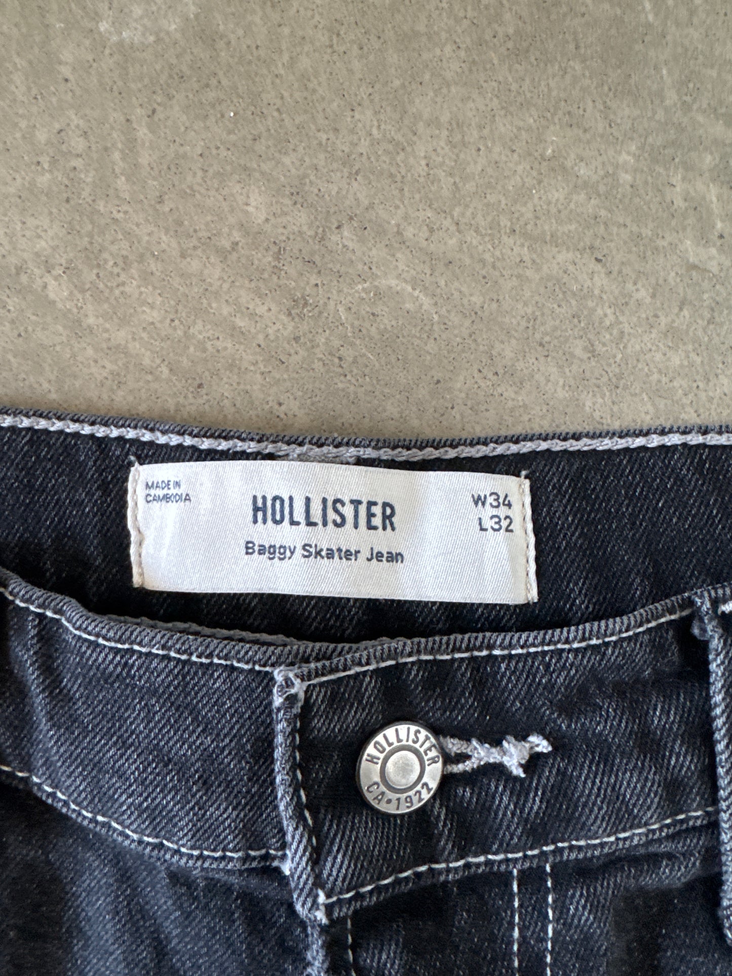 Hollister Washed Black Skater Baggy Jeans
