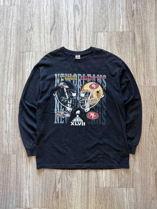 Super Bowl XLVII Baltimore Racens San Francisco 49ers Long Sleeve Tee