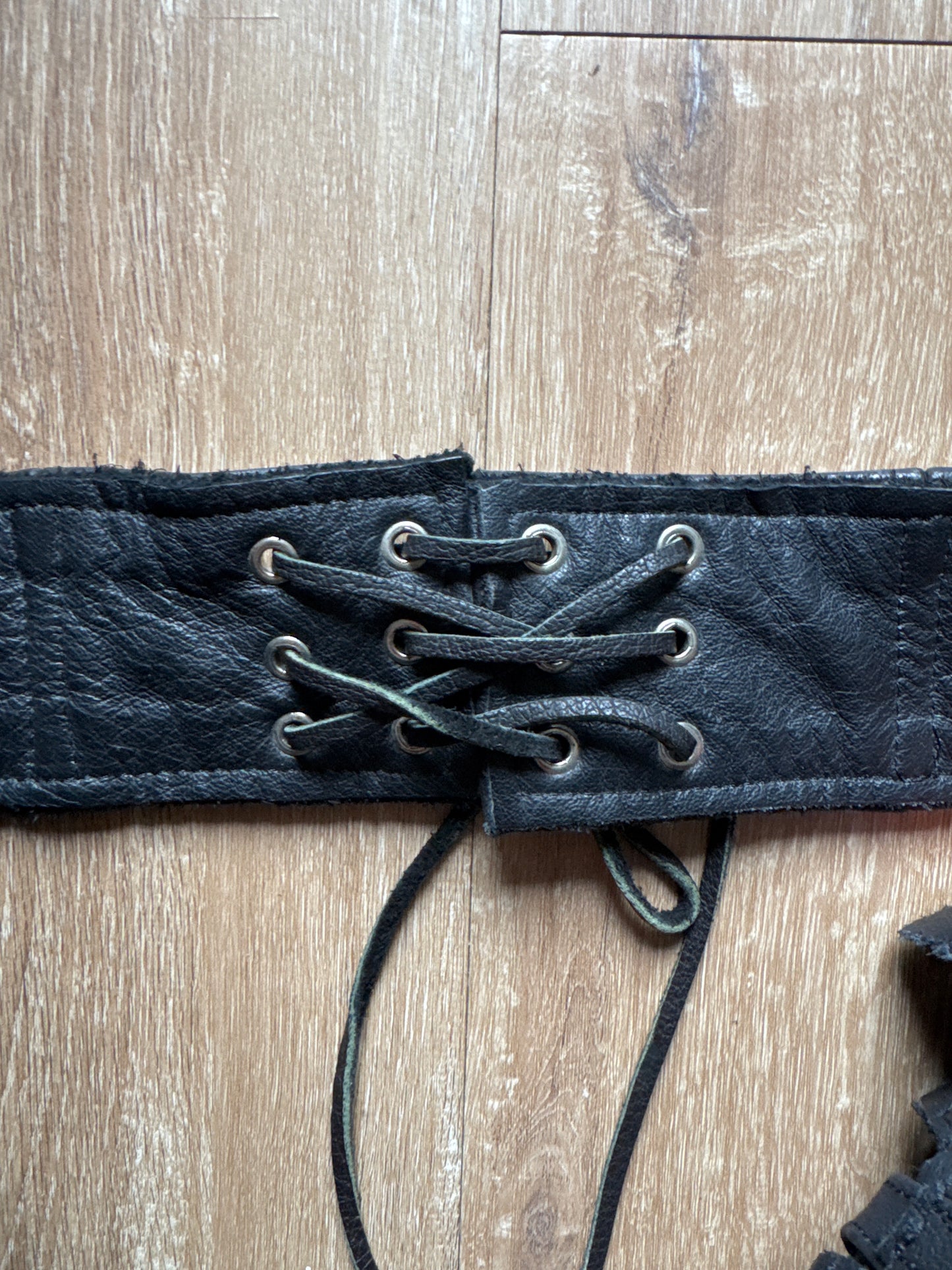 Vintage Leather Craft USA Black Leather Chaps Motorcycle Biker Pants