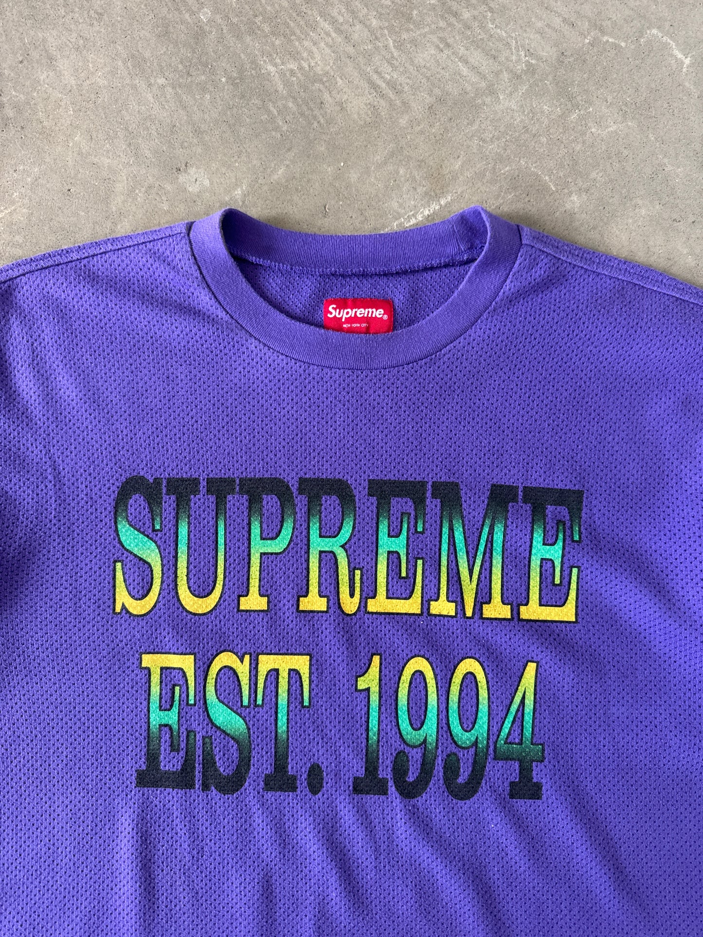 Supreme Cotton Mesh Gradient Logo S/S Purple Tee