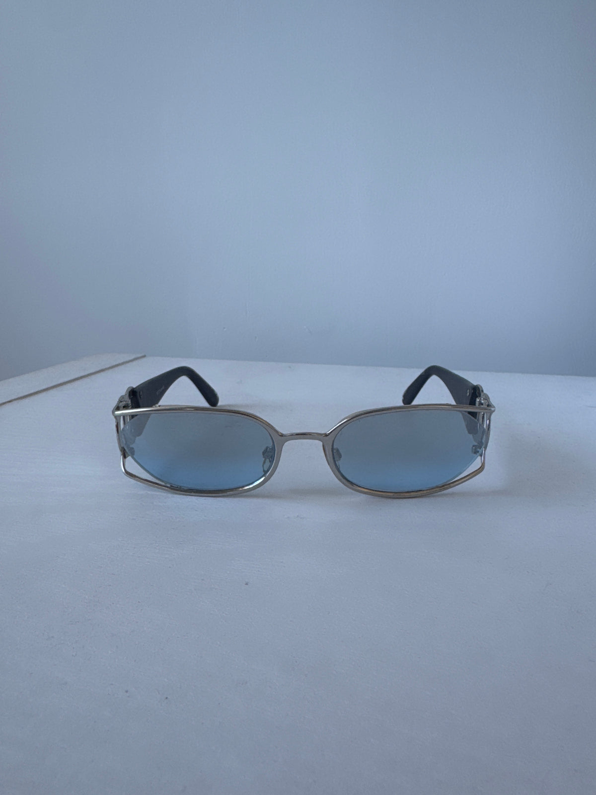 Vintage 90s Hip Hop Style Blue Tint Shades Glasses