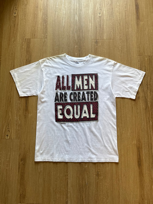 Vintage 1995 University Of South Carolina Gamecocks All Men Are Equal Autograph Tee