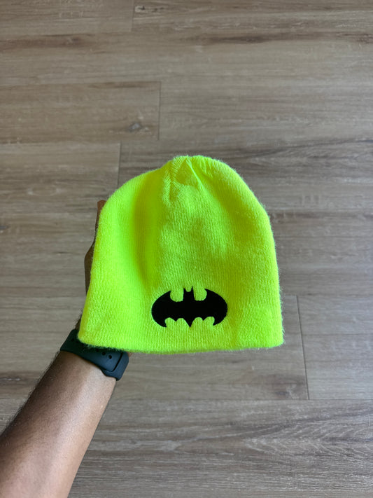 Batman Highlighter Yellow Skully Beanie Hat