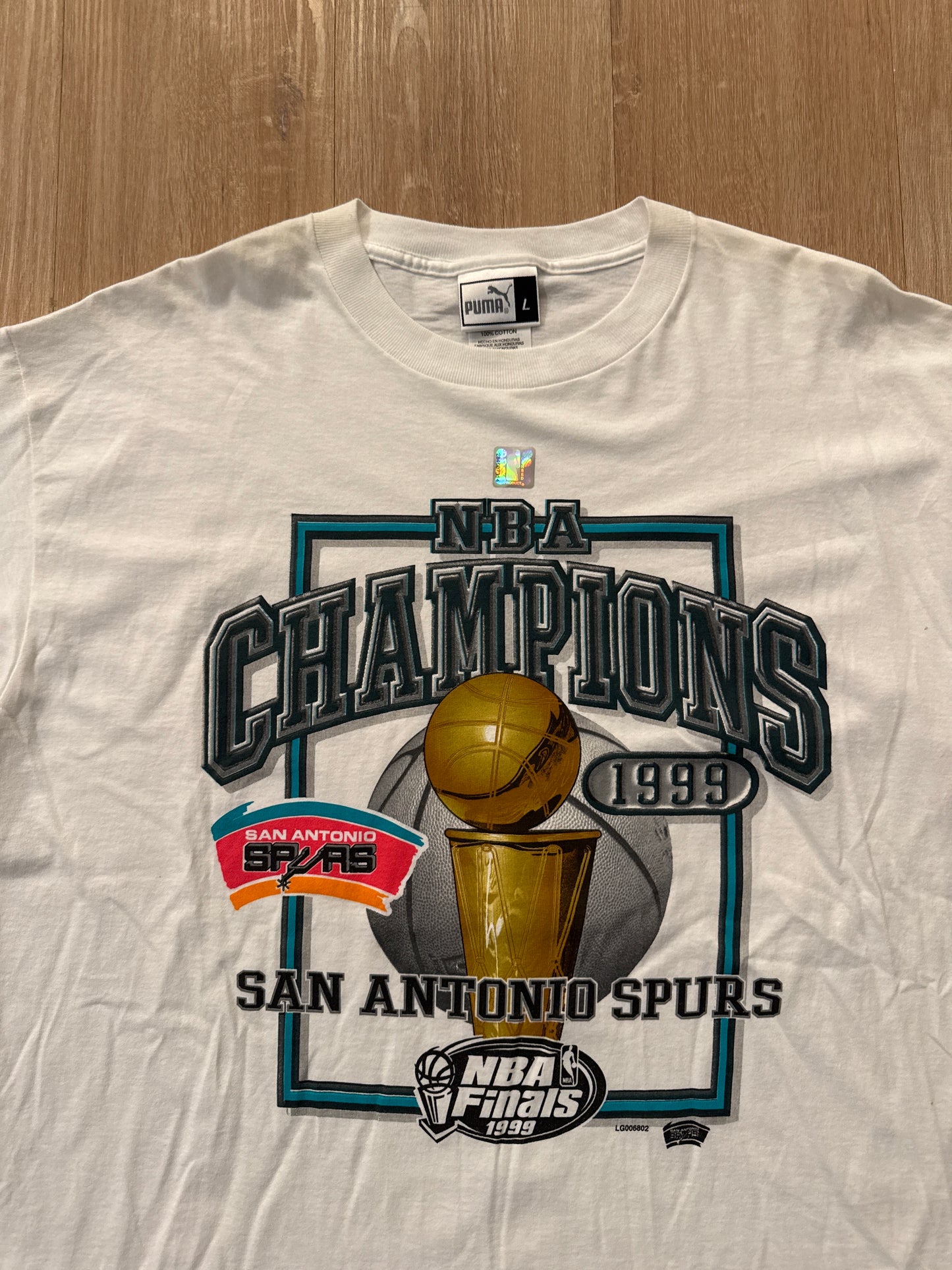 Vintage 1999 Puma San Antonio Spurs NBA Finals Champions Tee
