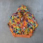 Vintage Y2K Ablanche Skull Artistry All Over Print Hooded Zip Up