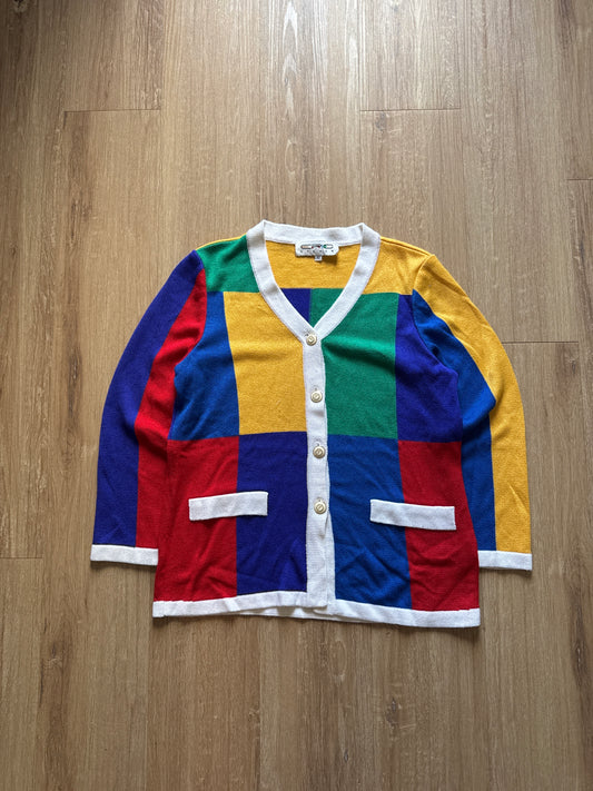 Vintage Women’s 90s Epic Steven Color Block Funky Fresh Prince Style Cardigan