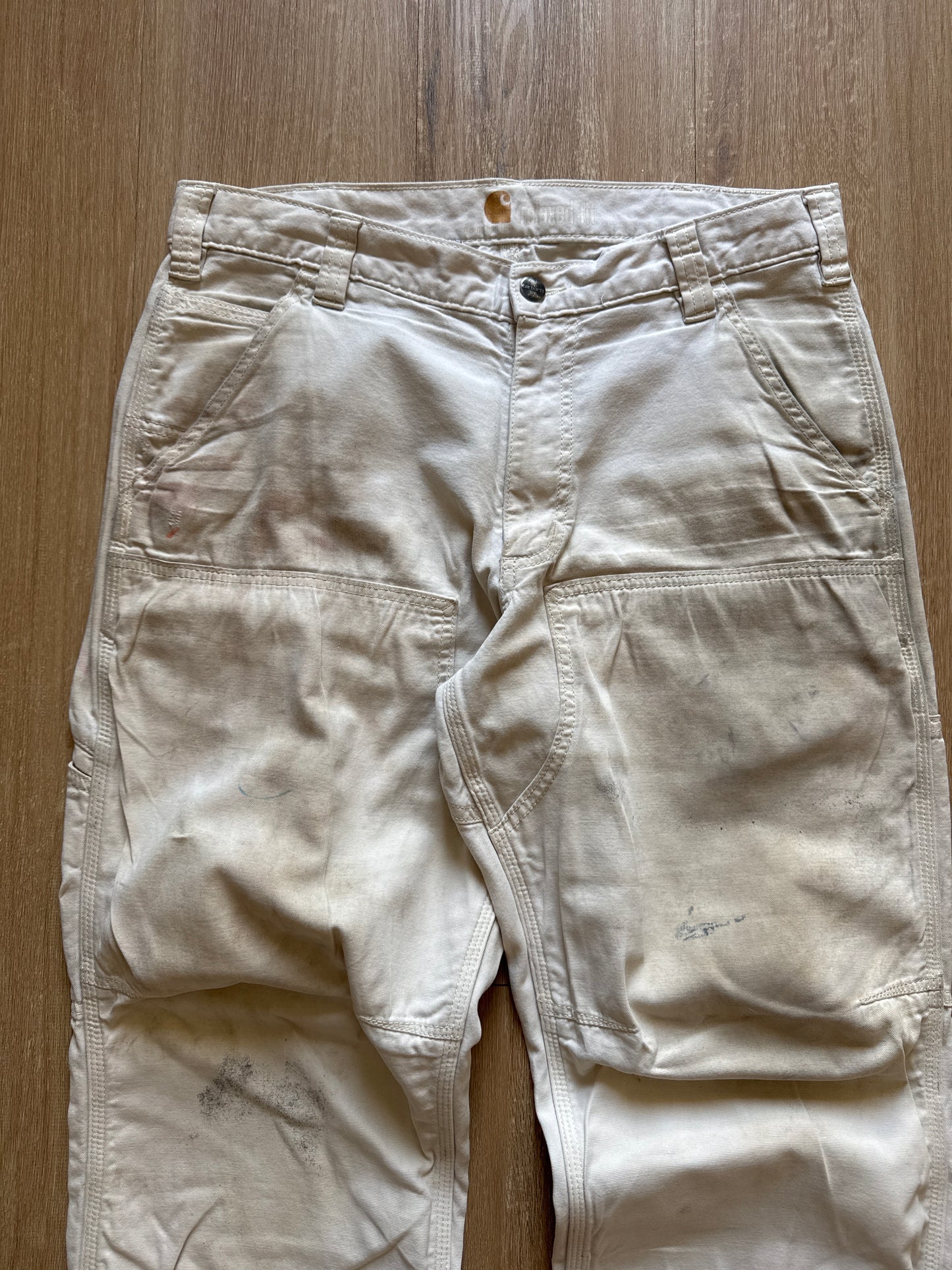 Carhartt Relaxed Fit Cream Double Knee Carpenter Pants