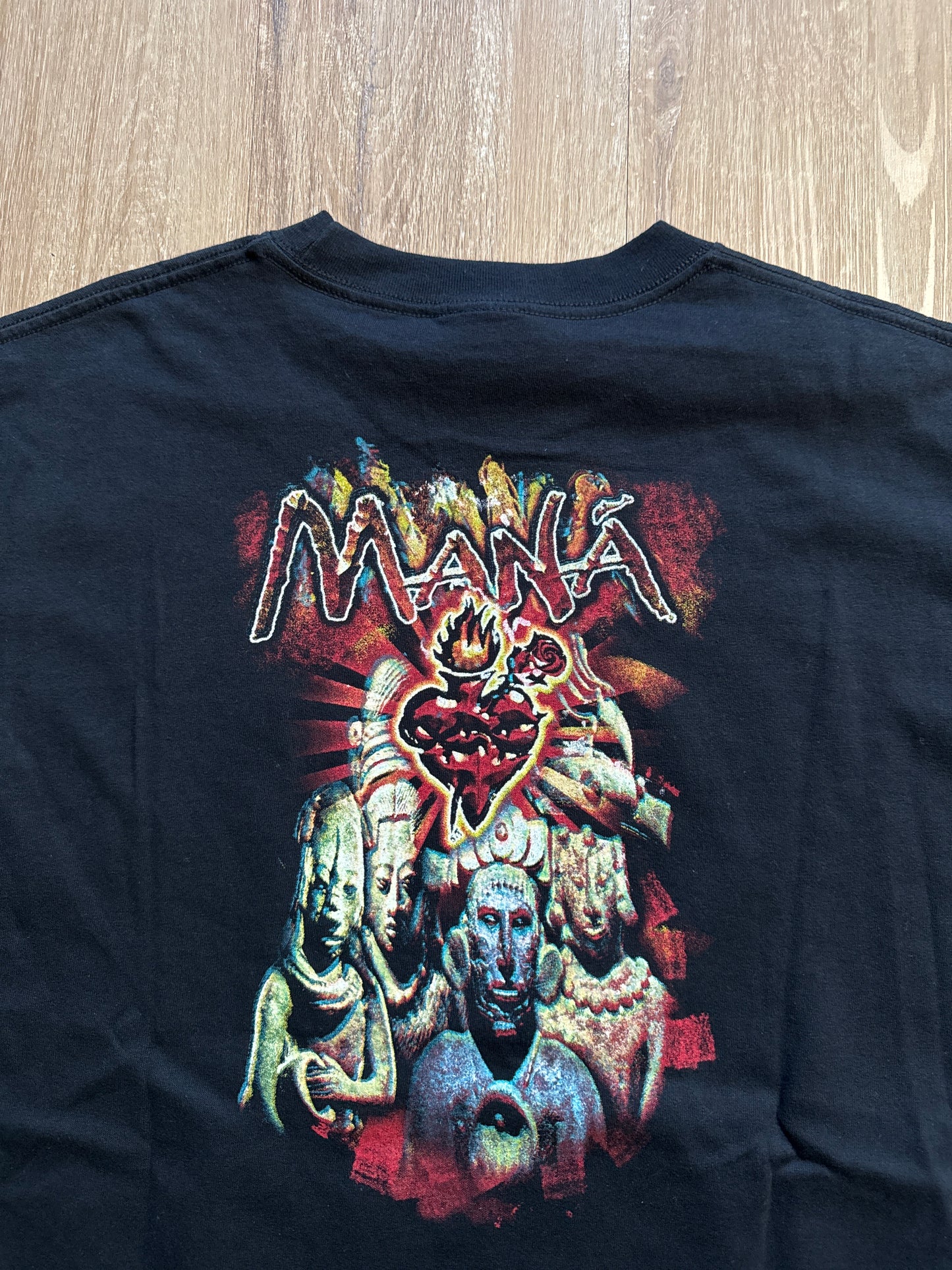 Vintage 90s Maná Latin Rock Band Graphic Black Tee