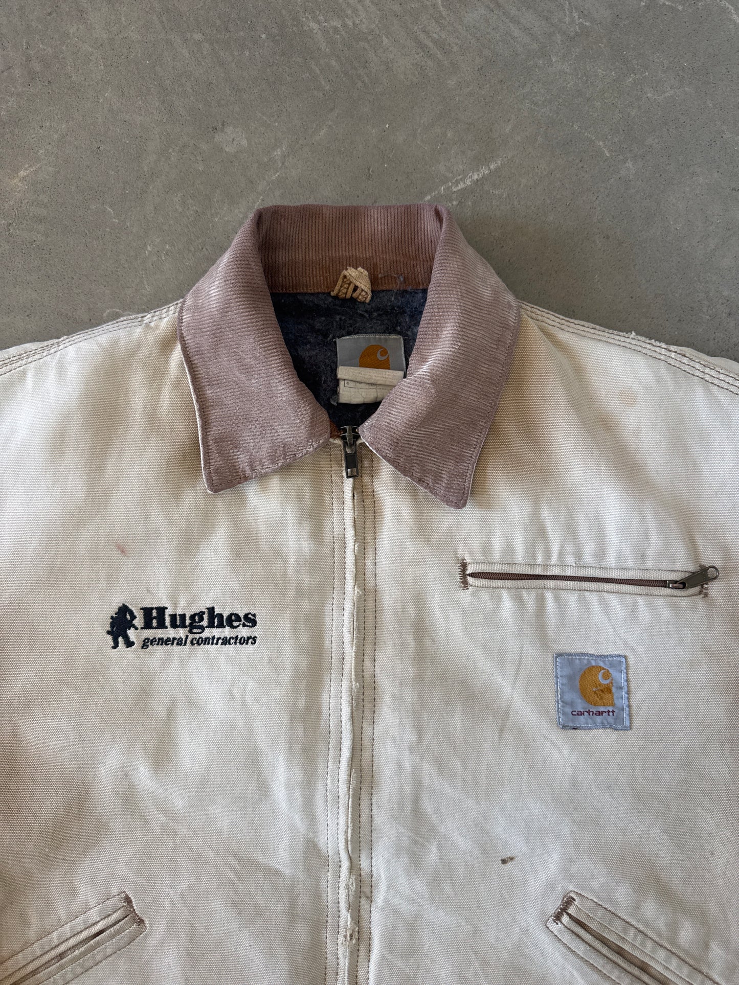 Vintage Carhartt Detroit Distressed Tan Sun Faded Jacket