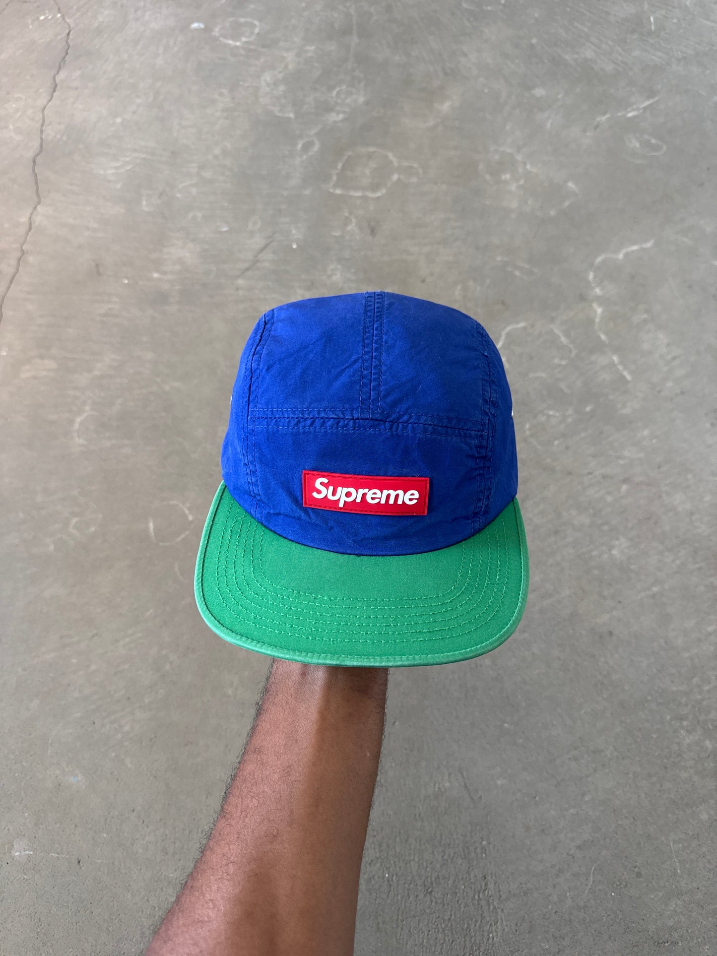 Supreme Tri-Color Rubber Logo Camp Cap