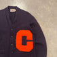 Vintage 60s Clemson University Tigers Lamb Knit Wool Varsity Letterman Cardigan