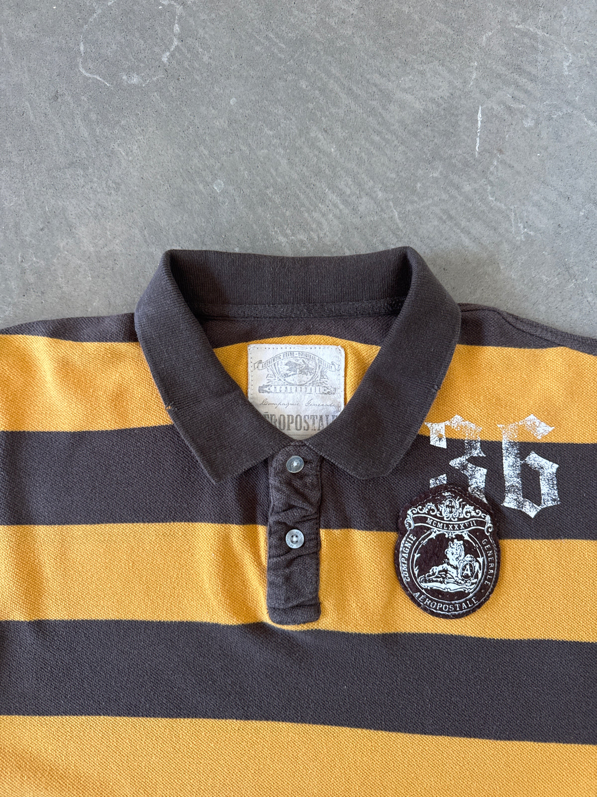 Y2K Aeropostale Embroidered Striped Polo Shirt